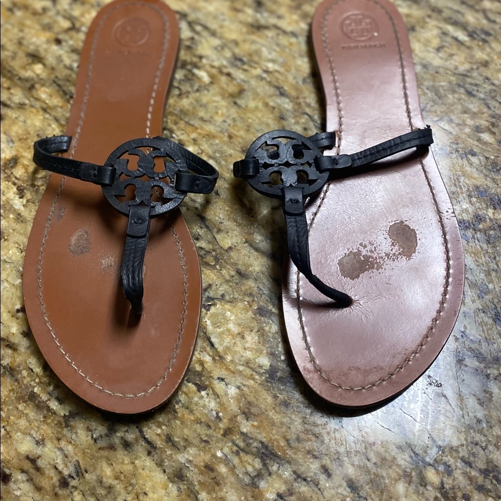 Tory Burch Gabriel flat thong vegan leather 10.5